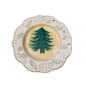 Royal Norfolk Holiday Salad Plate Pine Tree Design Microwave Dishwasher Safe